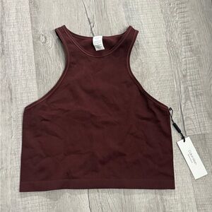 Calvin Klein Red Sleeveless Crop Tank Top
